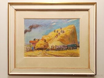 Obraz Jaroslav Kovář, Žně 66x80cm