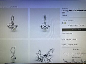 Pandora světluška zářící ve tmě.