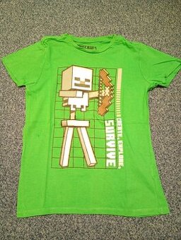 Minecraft bavlněné zelené triko vel.140 top stav