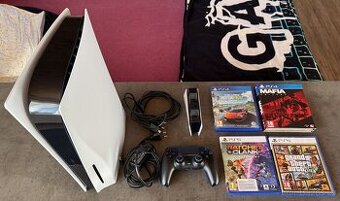 PS5 s 825GB + 2TB SSD s mechanikou a TV Samsung