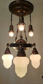 Starožitný secesní lustr, stropnice,  secese