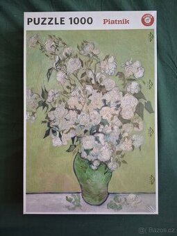Puzzle Piatnik - Váza s růžemi od Vincenta van Gogha.