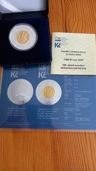 Pamětní bimetalova mince 2000kč