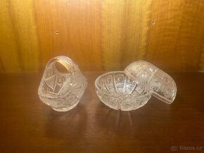 Sada broušený košíček a dózička Bohemia Crystal