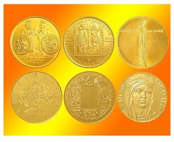 6x sada mincí 1OZ ČNB 10 000 Kč proof (komplet)