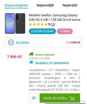 Samsung Galaxy A36 5G 6/128 - NEROZBALENY
