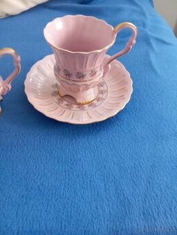 Prodám Růžový porcelán a hrníčky lemované zlatem