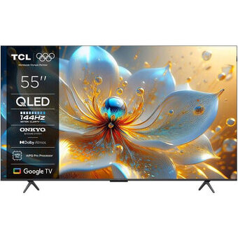 TCL 55T8C 55" 139cm QLED, Google TV, 40W Dolby Atmos, 144Hz