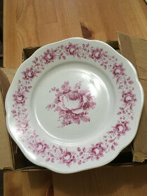 Karlovarský porcelán Antonieta, růžové květy, retro