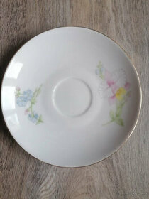 Starý dezertní talířek s květy, porcelán Bohemia - 1