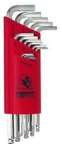 BONDHUS Klíče Imbus s kuličkou, metrické, 1,27 - 10 mm, chro