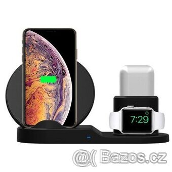 3v1 bezdrátová nabíječka, pro telefon, hodinky a sluchátka L