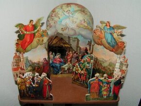 Unikátní Kukský deskový betlém - dva papírové archy - 1