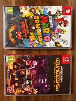 Hry na Nintendo Switch Minecraft Dungeon a Mario 3D World