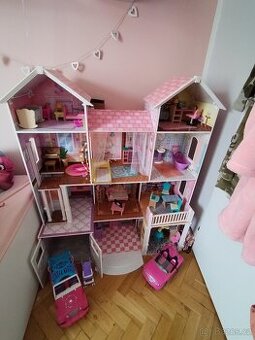 Velky dum pro barbie/panenky+vybava a panenky