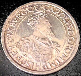 5 ECU 1987 Belgie Karel V. velká stříbrná mince