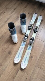 Prodám dětské lyze 110cm + lyžáky stélka 235mm