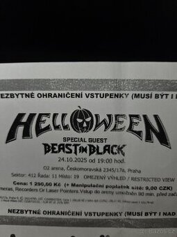 Helloween praha O2 Arena + ubytování v hotelu