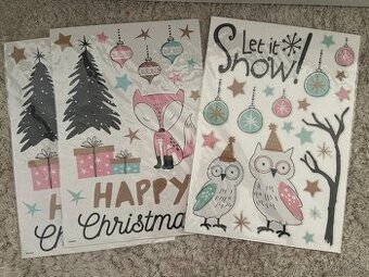 3x vánoční samolepky na okno nové