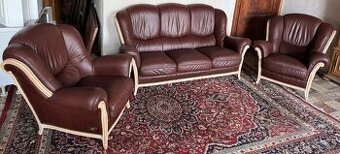 Luxusní italská kožená sedací souprava 3+1+1, 4334