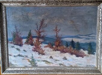 Obraz olejomalba, signace Josef Bureš.