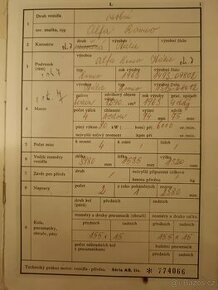 Cz doklady se SPZ Alfa Romeo Spider 1,3 1963