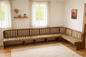 Extra dlouhá rohová rustikální lavice