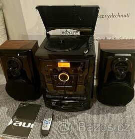 Nový stereo systém, gramofon, 3 CD, BT, na kazety, USB