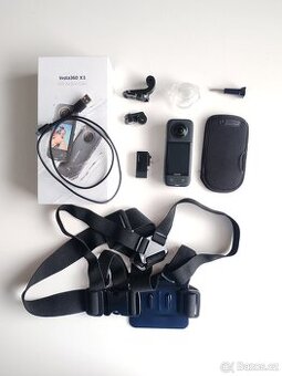 Insta 360 x3 včetně čtečky karet a hrudaku