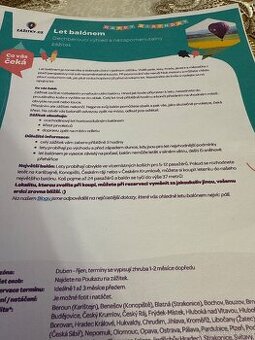 Prodám poukaz na let balonem