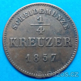 Stará mince r. 1857 kníže Frederick I.