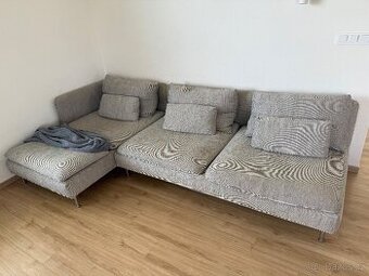 IKEA SÖDERHAMN 4místná béžová pohovka s lenoškou