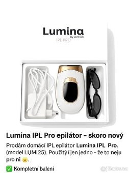 Lumina IPL Pro epilátor – skoro nový