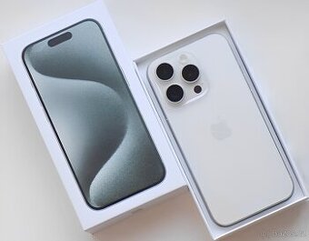 iPhone 15 Pro White Titanium BATERIE 100% TOP