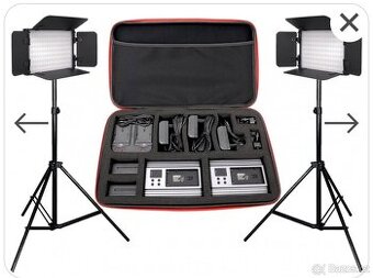 Set 2 LED + baterie,stativy,brašna