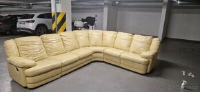 Gauč rohový kožený 295×265 cm