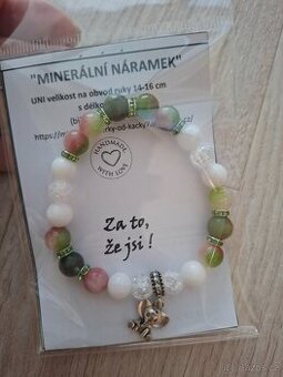 dámský minerální náramek se slonem