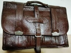 Prodám retro koženou aktovku hnědé barvy - 1