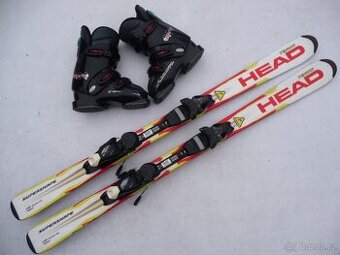 195. Lyže HEAD- 127 cm + boty ROSSIGNOL 37 eu - set