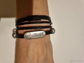 Armani náramek pánský značkový kožený Giorgio Armani nový