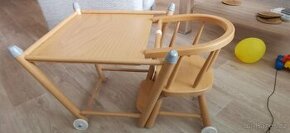Vysoká jídelní židlička / stoleček se židličkou