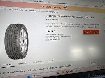 Nové pneumatiky letní 205/55/17 goodyear sada 4ks