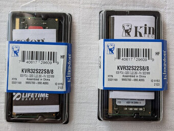 Kingston 2x 8GB DDR4 3200MHz CL22 SO-DIMM, 1.2V ZÁRUKA - 1