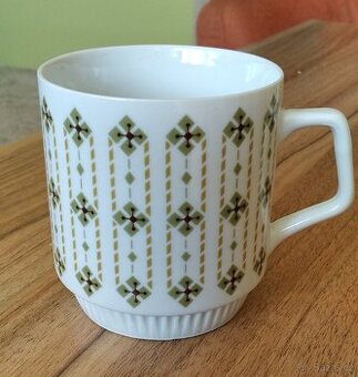 Retro hrnek Dubí - čtyřlístky TOP stav