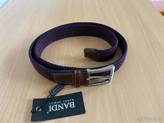 Nový pánský pružný opasek BANDI - tmavě vínový/fial. - L/XL