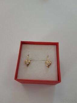 Zlaté dětské náušnice se zirkonem