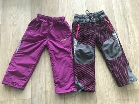 2x zateplené šusťáky a outdoorové kalhoty 92