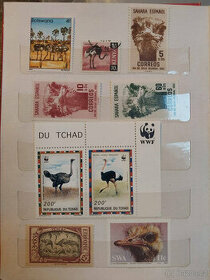 Tématická sbírka poštovních známek - pštrosy - 1