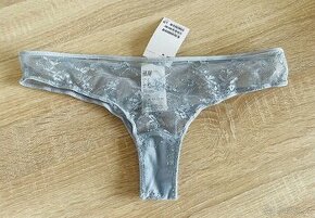 H&M krajkové bleděmodré kalhotky nové včetně visačky vel. M - 1