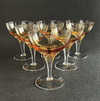 6x ambrová sklenice na sekt 150ml, Milan Metelák
